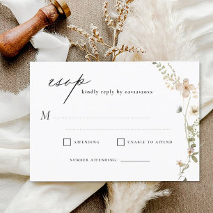 Convites RSVP de Casamento do Jardim de Flores Selvagens
