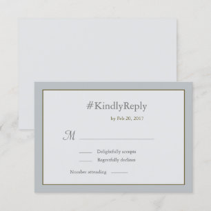 Convites RSVP de casamento do ouro azul pálido personalizad