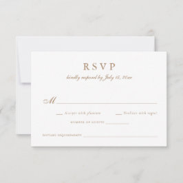 Convites RSVP de Casamento Dourado de Oliva Elegante Callio