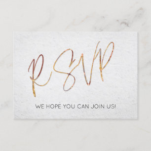 Convites RSVP de Casamento Dourado de Rosa Mínima Preta e 