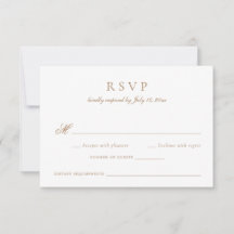 RSVP de Casamento Dourado do Script de Caligrafia 