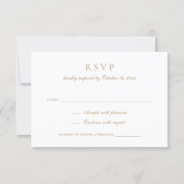 Convites RSVP de Casamento Dourado do Script de Caligrafia 