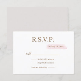 Convites RSVP de Casamento Elegante Branco Dourado Cor-de-Á