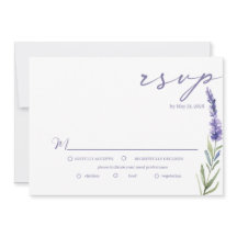 RSVP de Casamento Elegante de Aquarela da lavanda