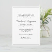 RSVP de Casamento Elegante de Script de Fronteira