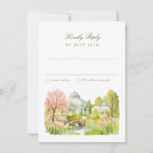 Convites RSVP de Casamento em Aquarela do Jardim Botânico d