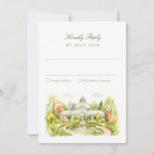 Convites RSVP de Casamento em Aquarela do Jardim Botânico d