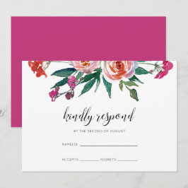 Convites RSVP de Casamento Floral da Bold Watercolor