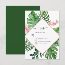 Convites RSVP de Casamento Geométrico com Aquarela de Palme