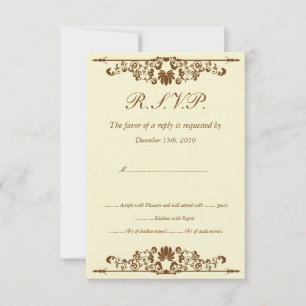 Convites RSVP de Casamento Ilegante Ivory/Brown