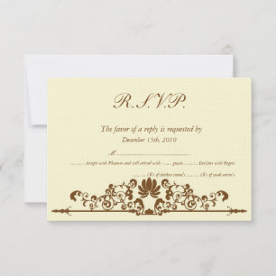 Convites RSVP de Casamento Ilegante Ivory/Brown