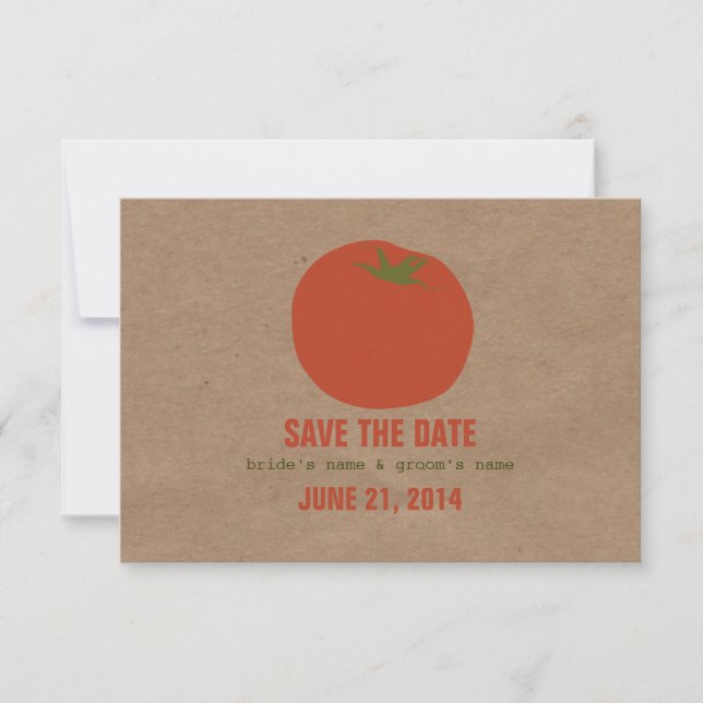 Convites RSVP de Casamento Inspirado em Feira de Produtores (Frente)