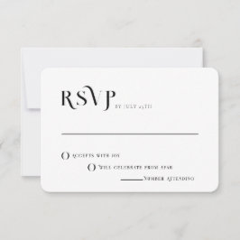 Convites RSVP de Casamento Moderno Chic Preto e Branco do T