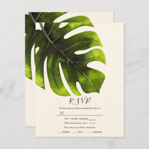 Convites RSVP de Casamento Moderno Elegante de Palma Tropic