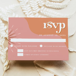 Convites RSVP de Casamento Pensado do Trixie Retro Cor-de-R