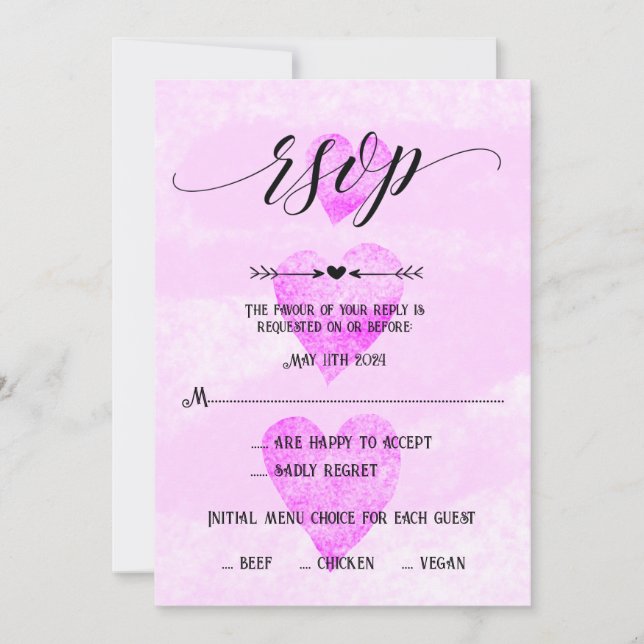 Convites RSVP de Casamento Personalizado (Frente)