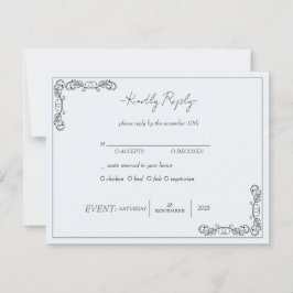 Convites RSVP de Casamento Personalizável da "Elegância de