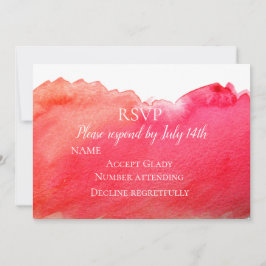 Convites RSVP de Casamento ruby red boho-d-água moderna