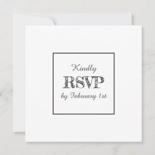 Convites RSVP de Casamento Simples de Fotografias Minimalis