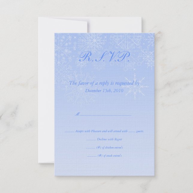 Convites RSVP de Casamento Snowflake (Frente)