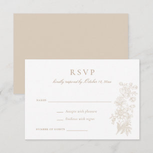 Convites RSVP de Casamento vintage Elegante Floral