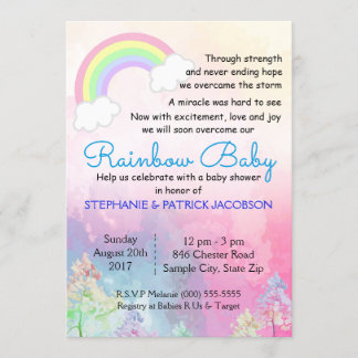 Convites RSVP de Chá de fraldas Personalizado do Rainbow