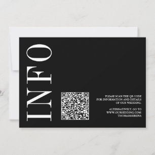 Convites RSVP de código QR monocromático preto e branco