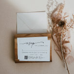 Convites RSVP de Código QR Simples e Moderno<br><div class="desc">Esta é uma placa de inserção RSVP simples e minimalista moderna, com fonte serif e fonte de caligrafia de troca. Este elegante convite de casamento vem com um fundo opcional onde você pode exibir sua própria foto especial. Edite todos os textos, exceto o "rsvp" neste cartão de inserção. Todas as...</div>