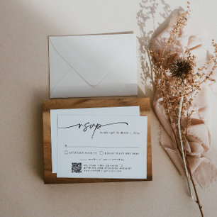 Convites RSVP de Código QR Simples e Moderno