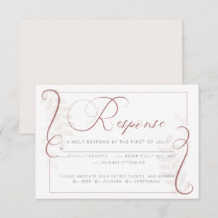 Convites RSVP de Escolha de Média   Cayenne e Blush