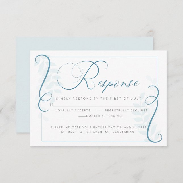 Convites RSVP de Escolha de Média | Rolagem Simplística de  (Frente/Verso)