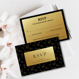 Convites RSVP de Escolha de Refeição de Casamento de Penas 