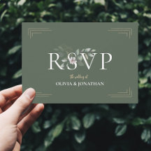 RSVP de Escolha de Refeição do Casamento Verde da