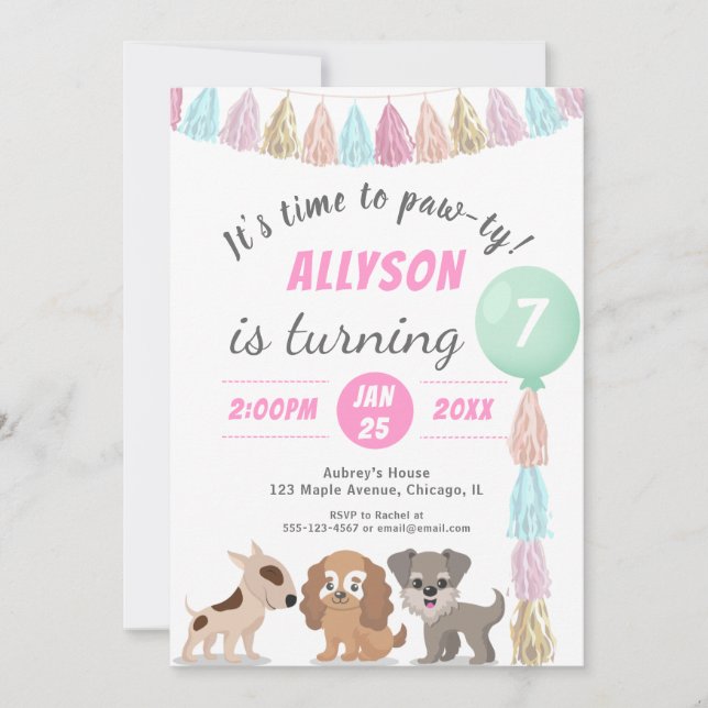 Convites RSVP de festas de aniversário de desenho animado (Frente)