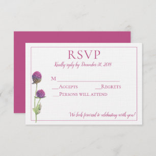 Convites RSVP de Flores de Amaranto com Aquecimento Simples