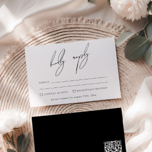 Convites RSVP de Letra Moderna Minimalista e Caprichosa