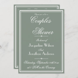 Convites RSVP de Nomes Rústicos Simples do Chá Sage Verde