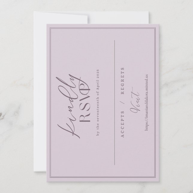 Convites RSVP de Pedido Personalizado Imani e Dakota (Frente)