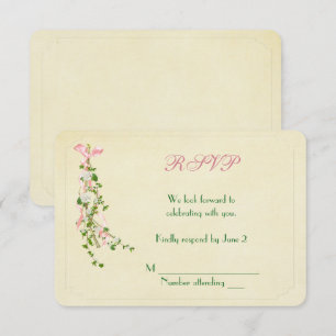 Convites RSVP de ramalhete floral de casamento