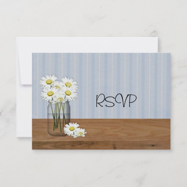 Convites RSVP de Recepção de Casamento com Jarro de Mason d (Frente)