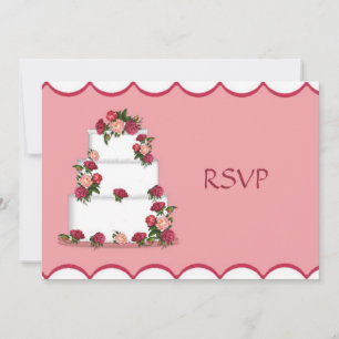 Convites RSVP de Recepção de casamento de Bolo Casado