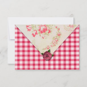 Convites RSVP de Recepção de casamento de Rosa de chip