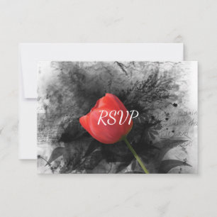 Convites RSVP de Recepção de casamento de Tulip Vermelho