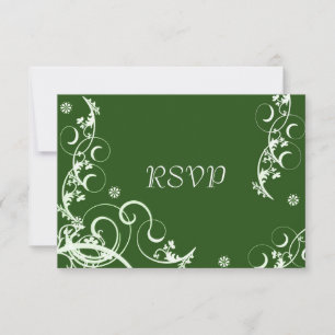 Convites RSVP de Recepção de casamento Verde Flourado