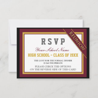 Convites RSVP de Reunião de Classe Formal Clássica