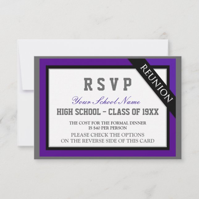 Convites RSVP de Reunião de Classe Formal Clássica (Frente)