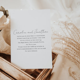 Convites RSVP de Tipografia de Script de Máquina Branca Min