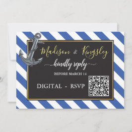 Convites RSVP DIGITAL de Casamento de Navegação de Barcos N