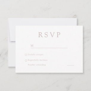 Convites RSVP Digital Elegante Dusty Pink & White Weding