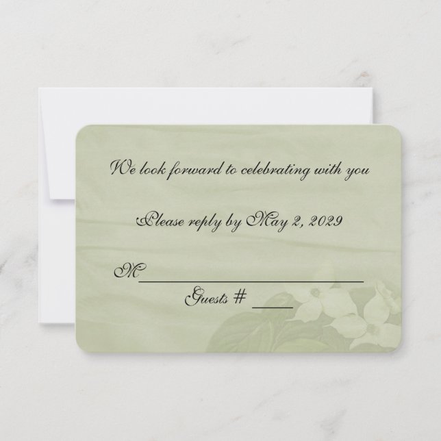 Convites RSVP do Casamento Dogwood (Frente)